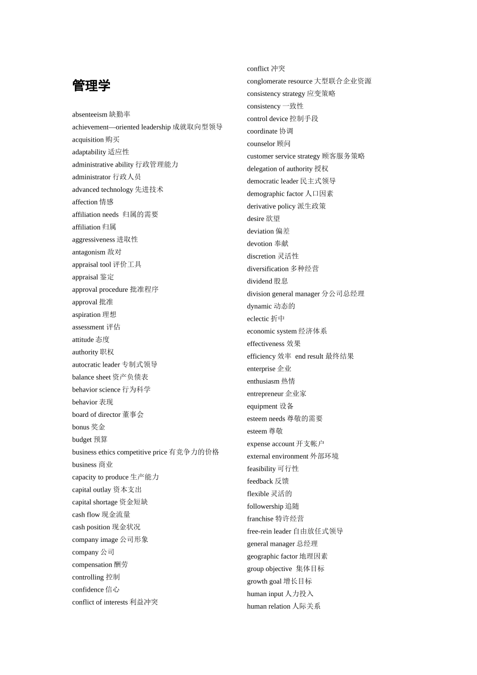 工商管理专业英语词汇[1]_第2页