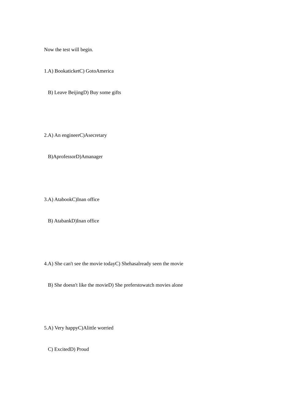 2025年高等学校英语应用能力考试级真题及答案_第2页