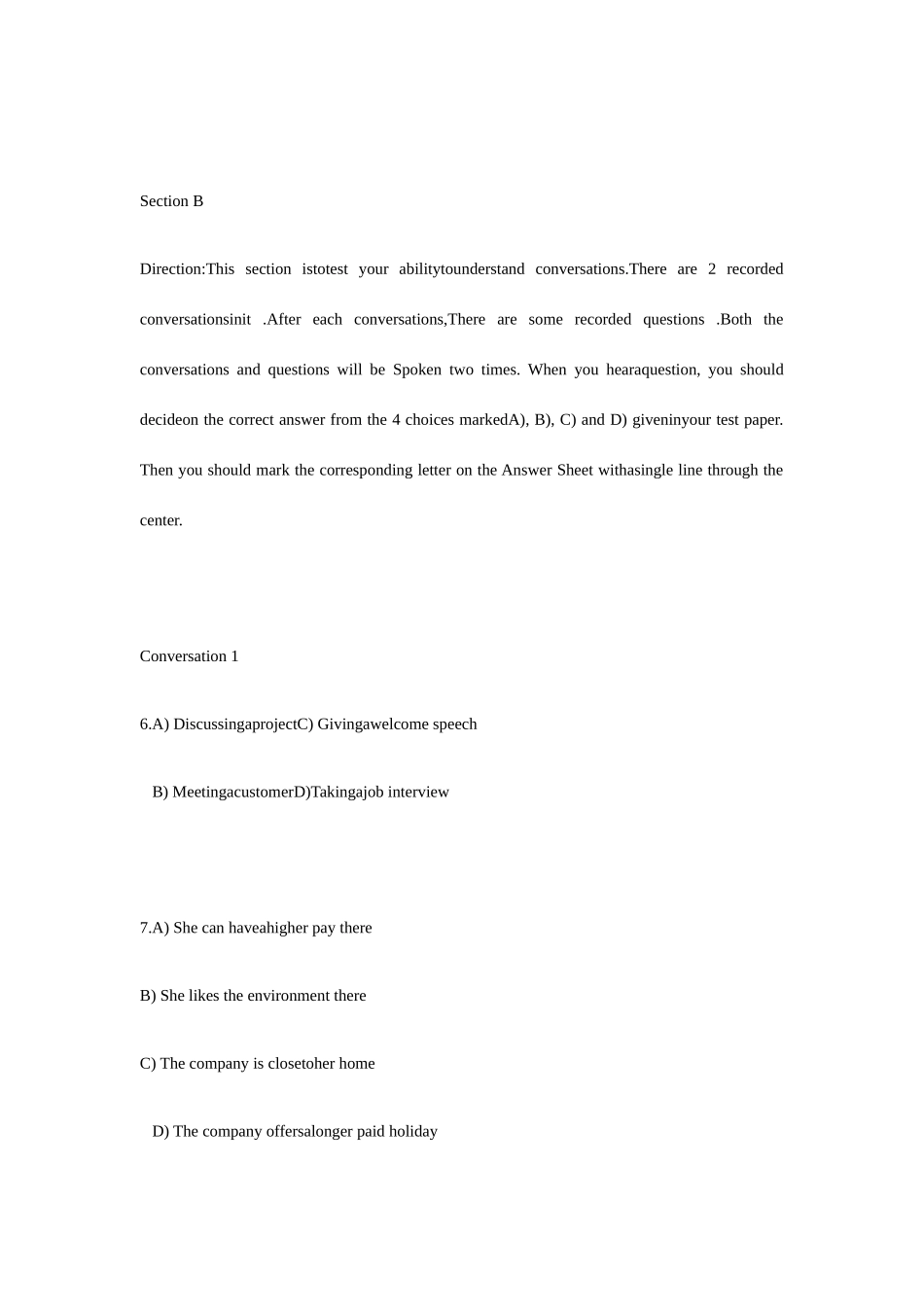 2025年高等学校英语应用能力考试级真题及答案_第3页