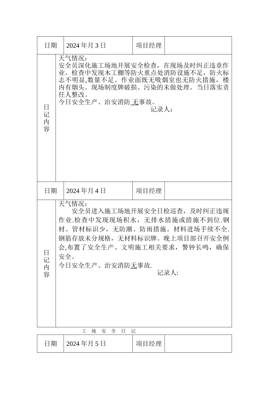 工地安全日记-范例_第2页