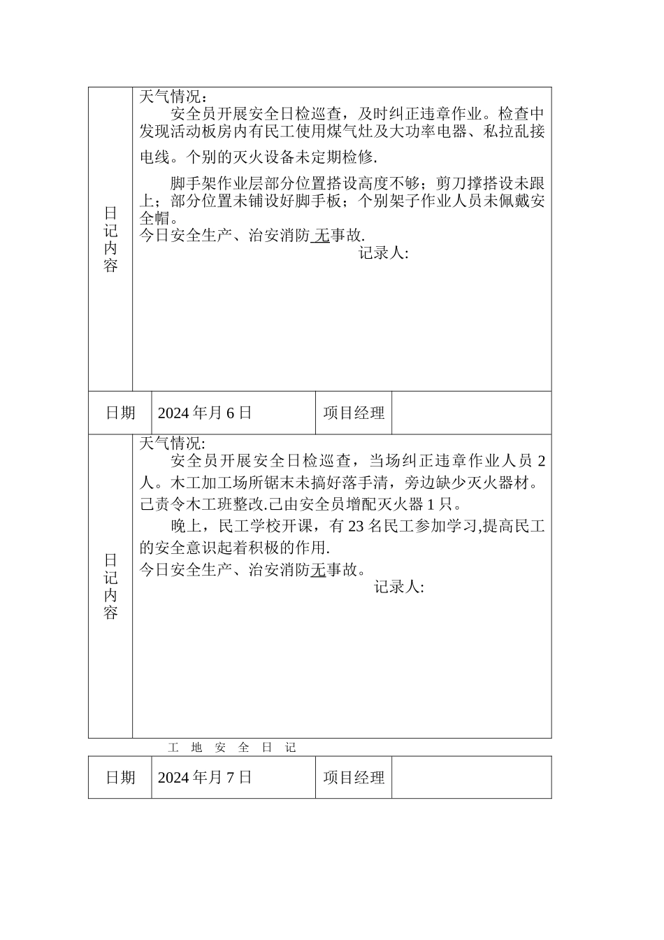 工地安全日记-范例_第3页