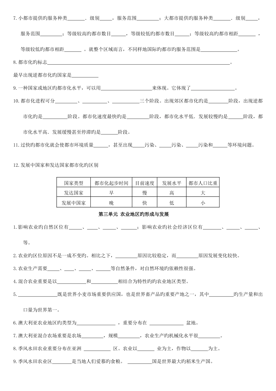 2025年高中地理必修二知识点归纳填空_第2页