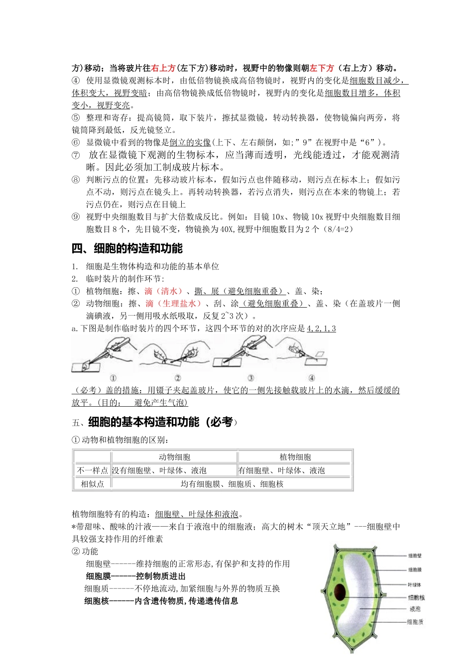 2025年济南版七年级上册生物知识点_第2页
