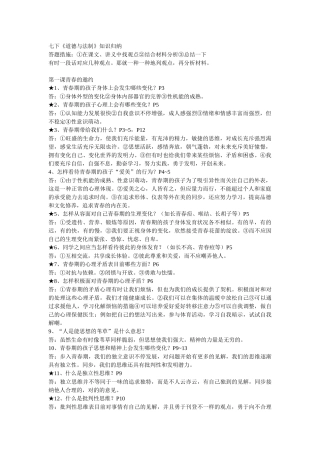 2025年七年级下册道德与法治知识点资料