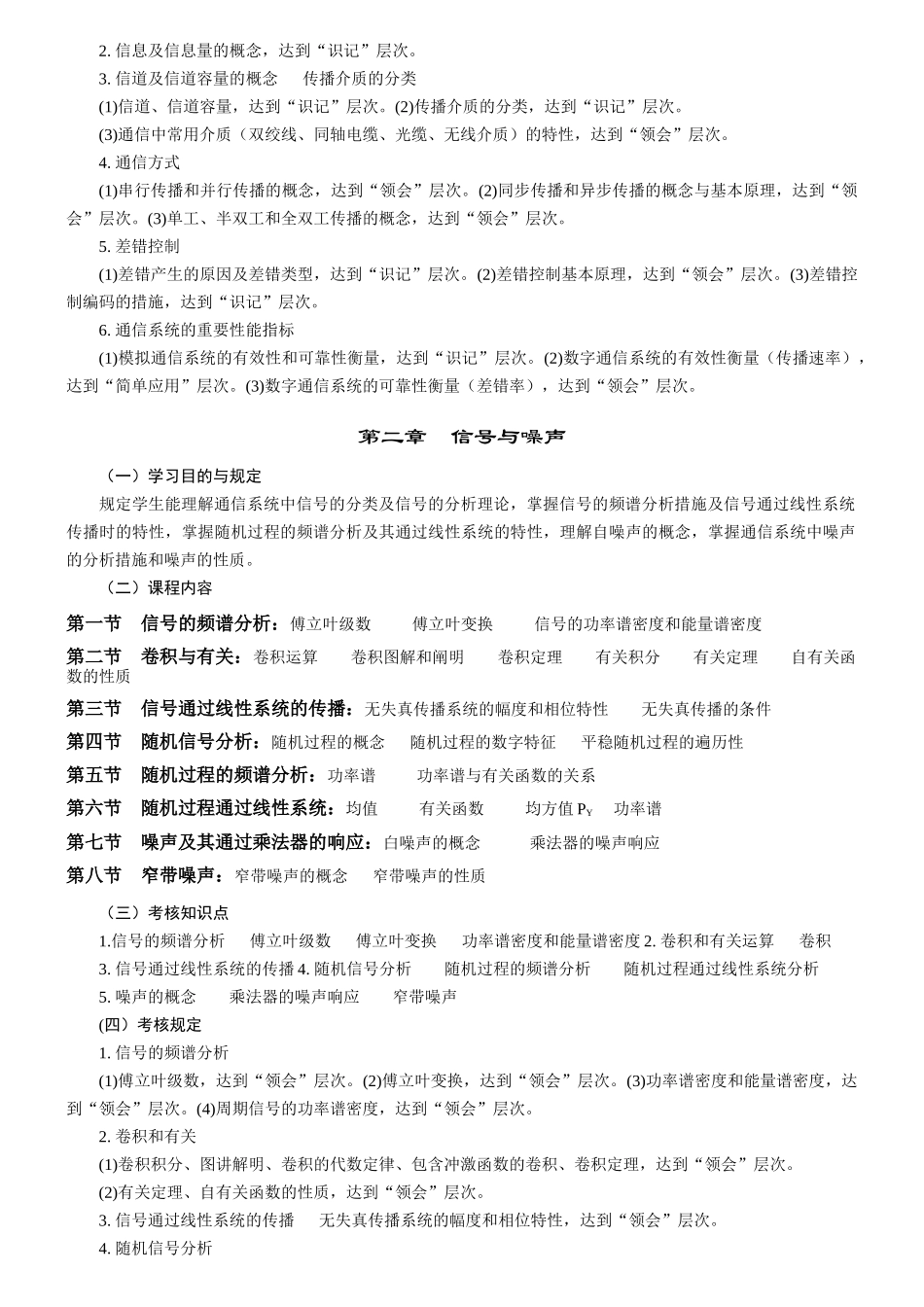 2025年通信原理自学考试大纲_第2页