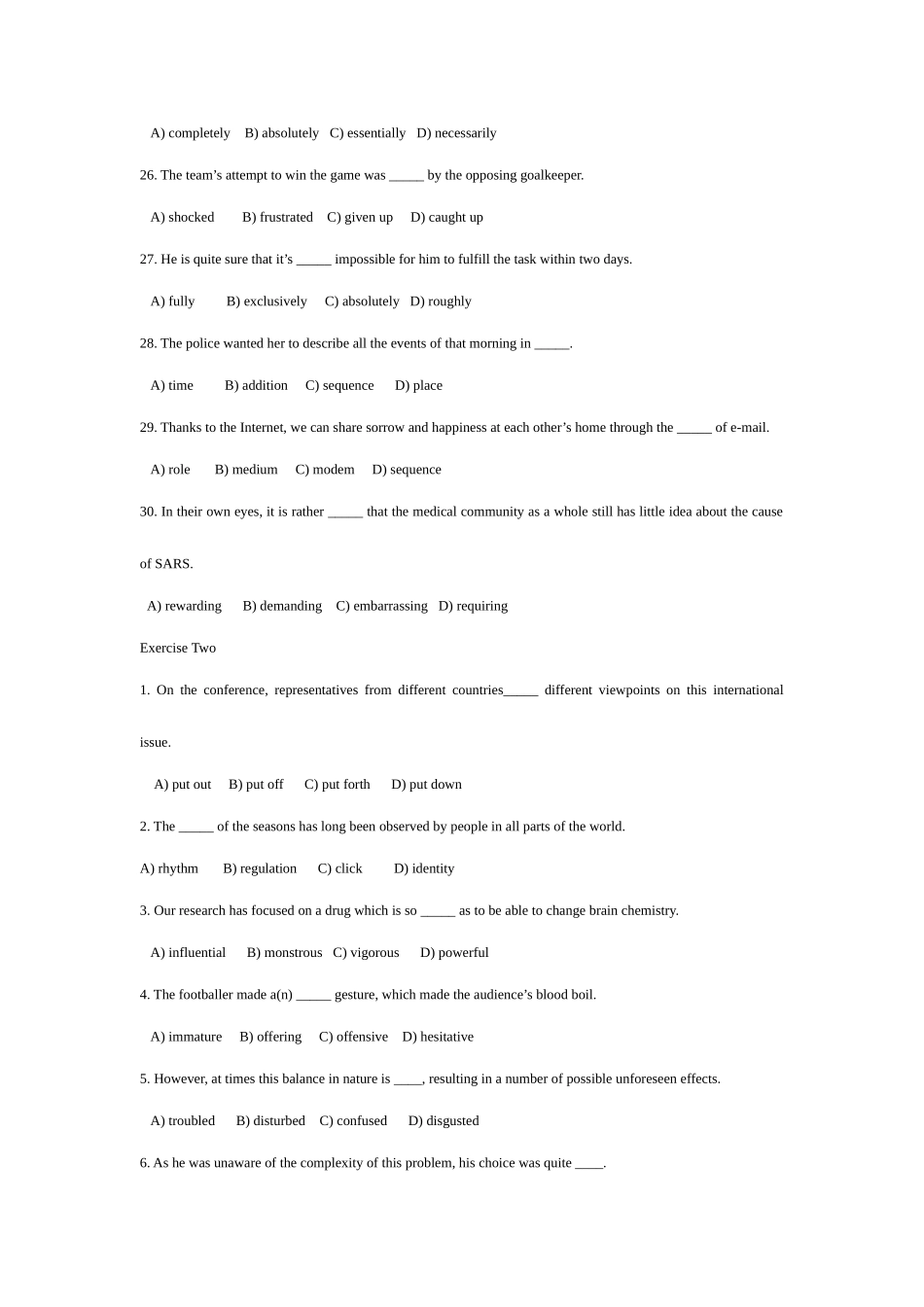 2025年8套大学英语四级词汇练习题及答案资料_第3页