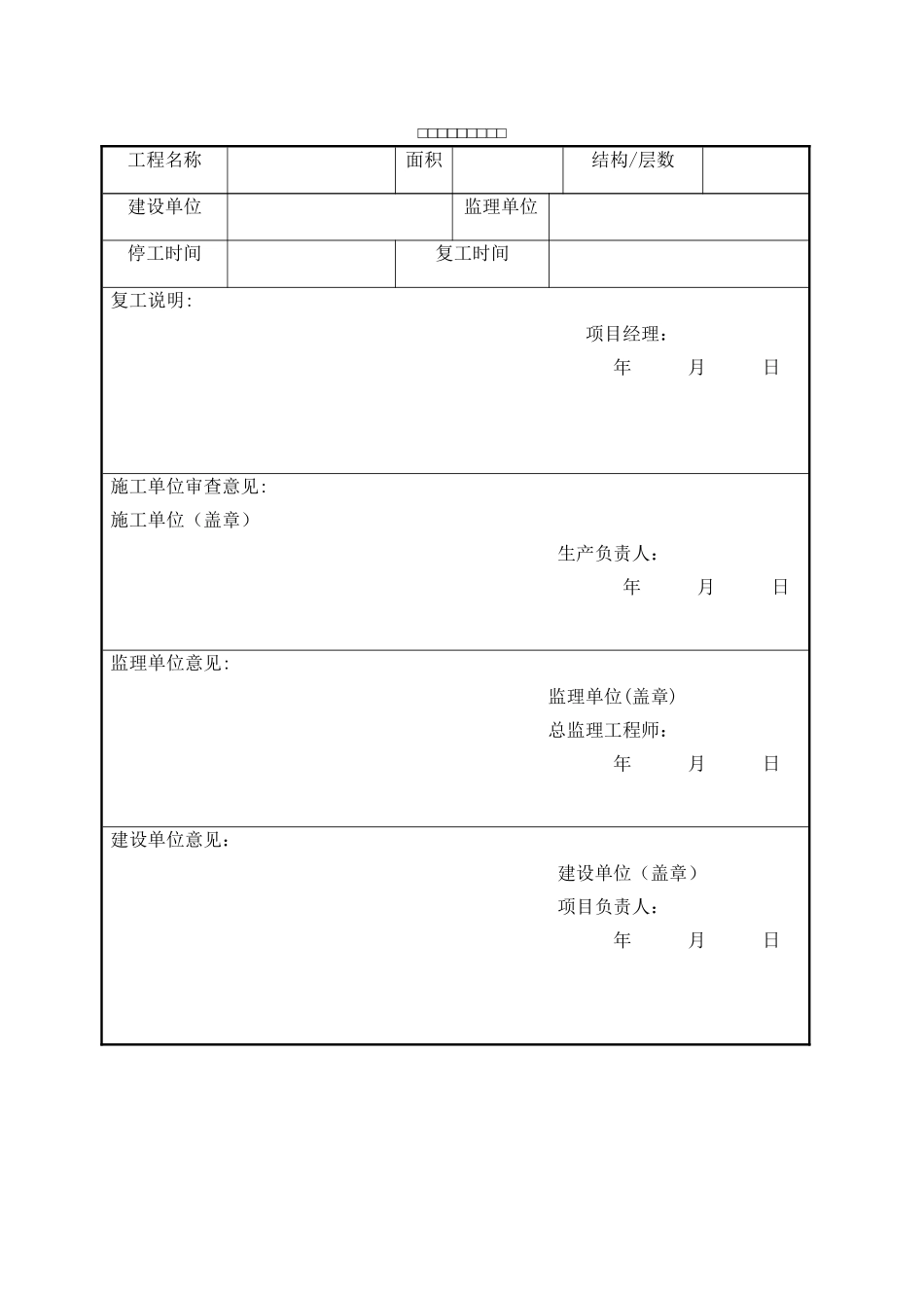 工程停工、复工报告模板_第2页