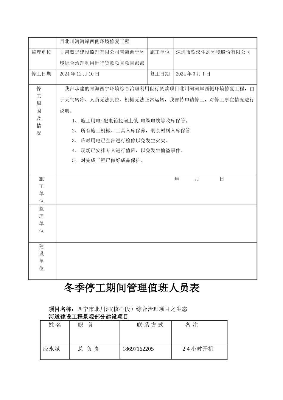 工程停工报审表_第2页