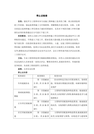 工程停止点检查管理制度