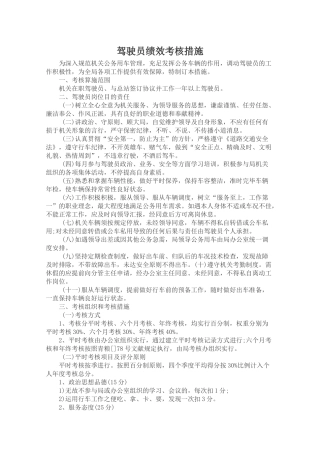 2025年机关驾驶员考核办法