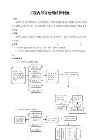 工程内部分包预结算制度