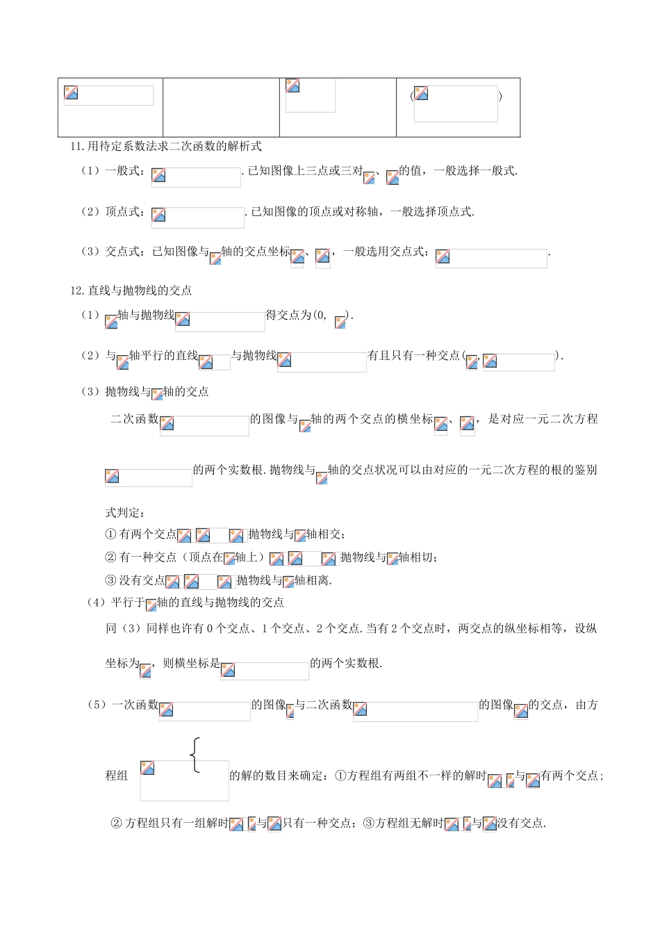 2025年初中数学二次函数知识点汇总_第3页