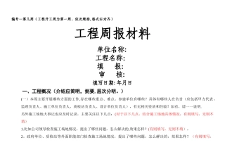 工程周报内容要求-模板