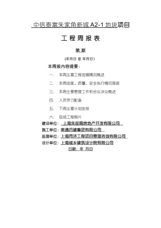 工程周报表模板