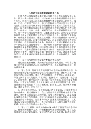 2025年小学语文继续教育培训研修日志