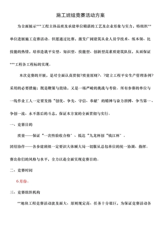 2025年施工竞赛活动方案