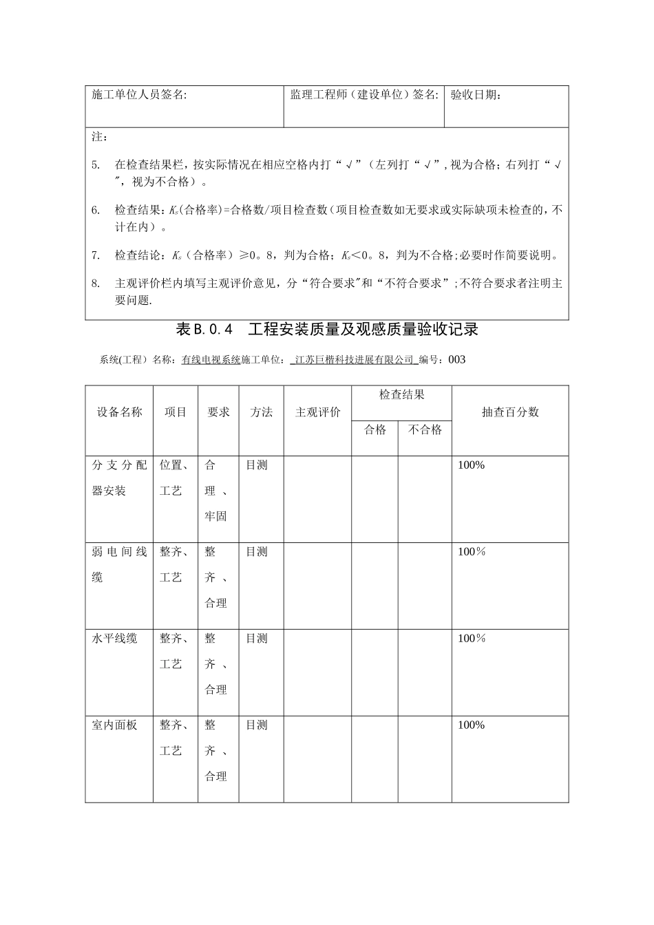 工程安装质量观感质量验收记录_第3页