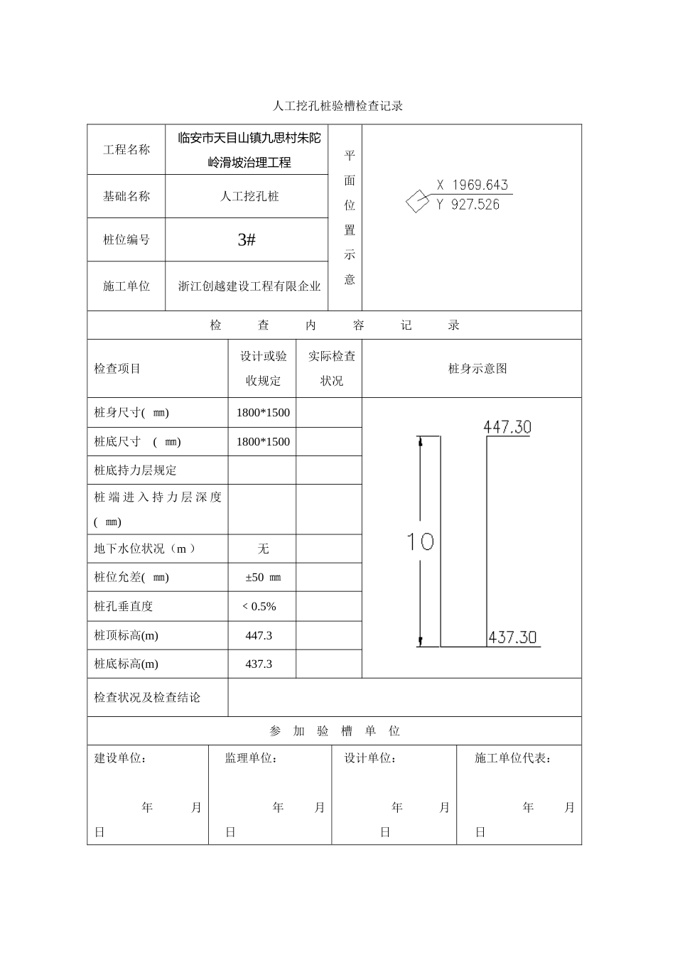 2025年人工挖孔桩记录表格全套_第1页
