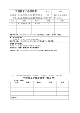 工程技术文件报审表(通用)