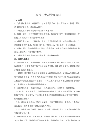 工程抢工专项管理办法