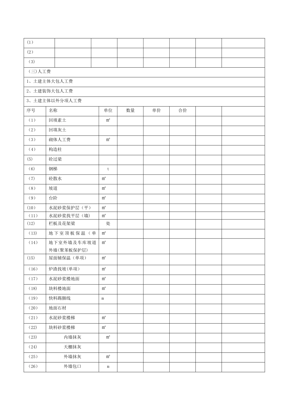 工程报价测算表_第3页