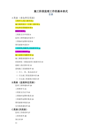 工程报验表格