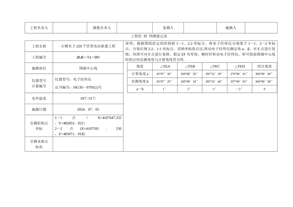 工程控制网测量记录_第2页