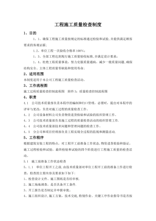 工程施工质量检查制度