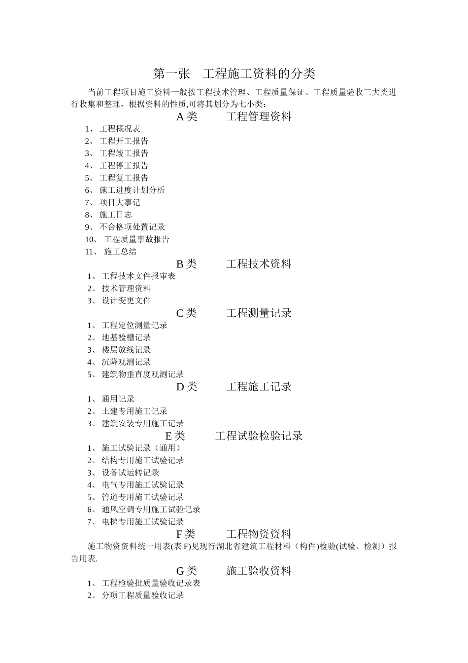 工程施工资料的分类_第1页