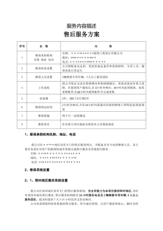 工程服务内容描述