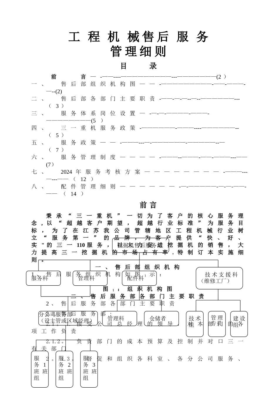 工程机械售后服务管理细则_第1页
