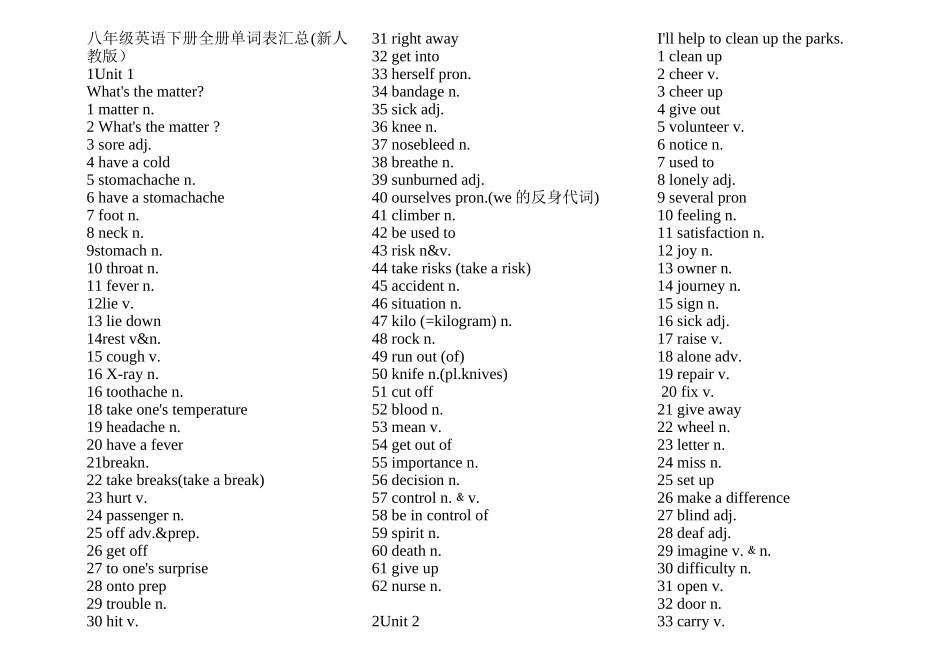 2025年八年级英语下册全册单词表英语教学文案_第2页