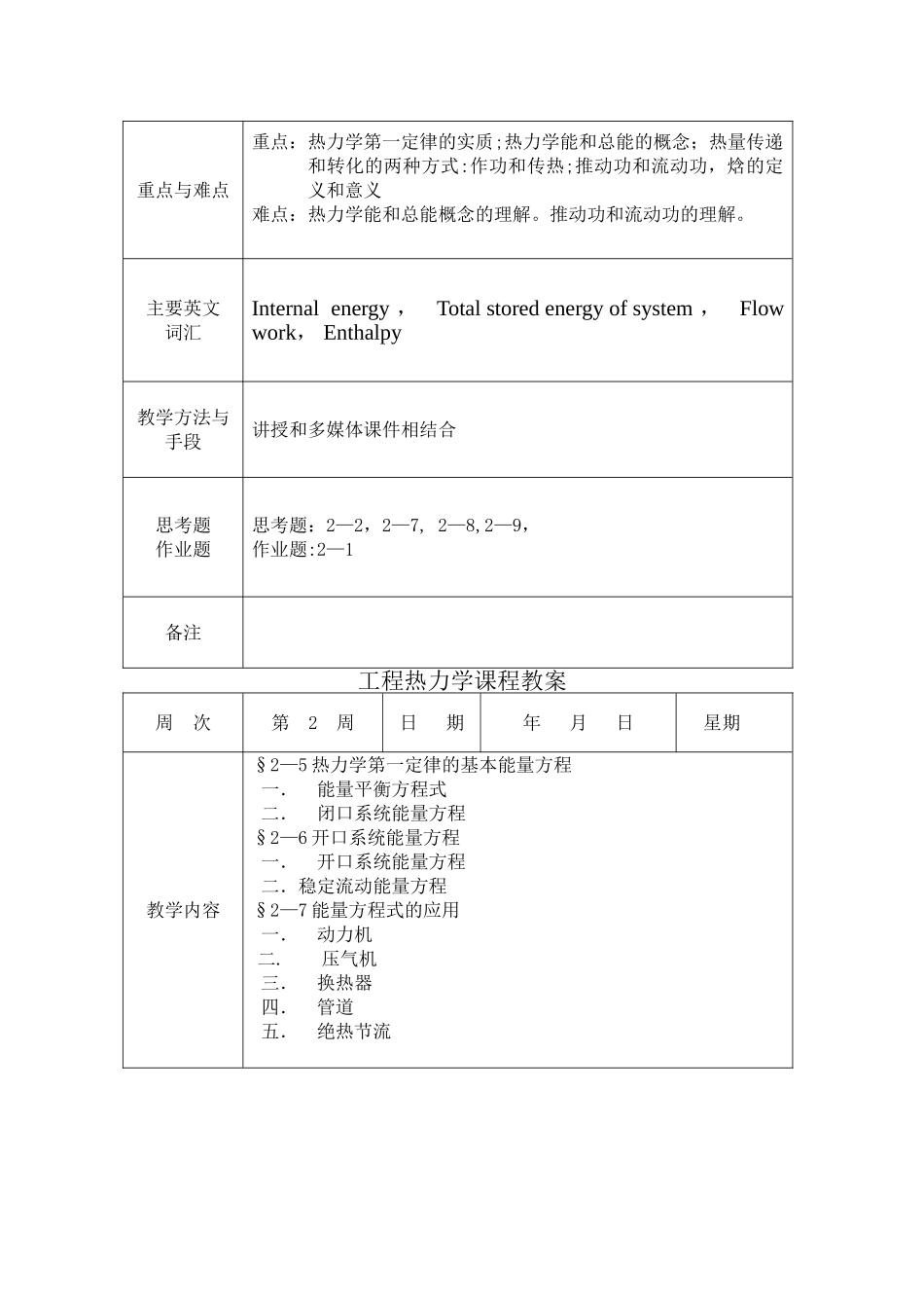 工程热力学课程教案_第3页