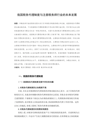 2025年我国税务代理制度与注册税务师行业的未来发展