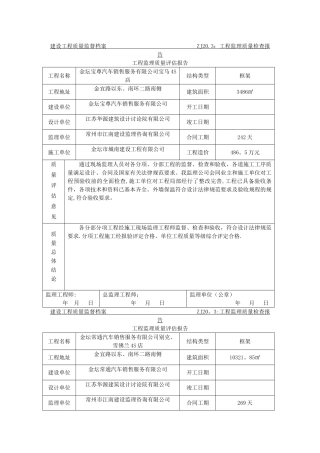 工程监理质量评估报告