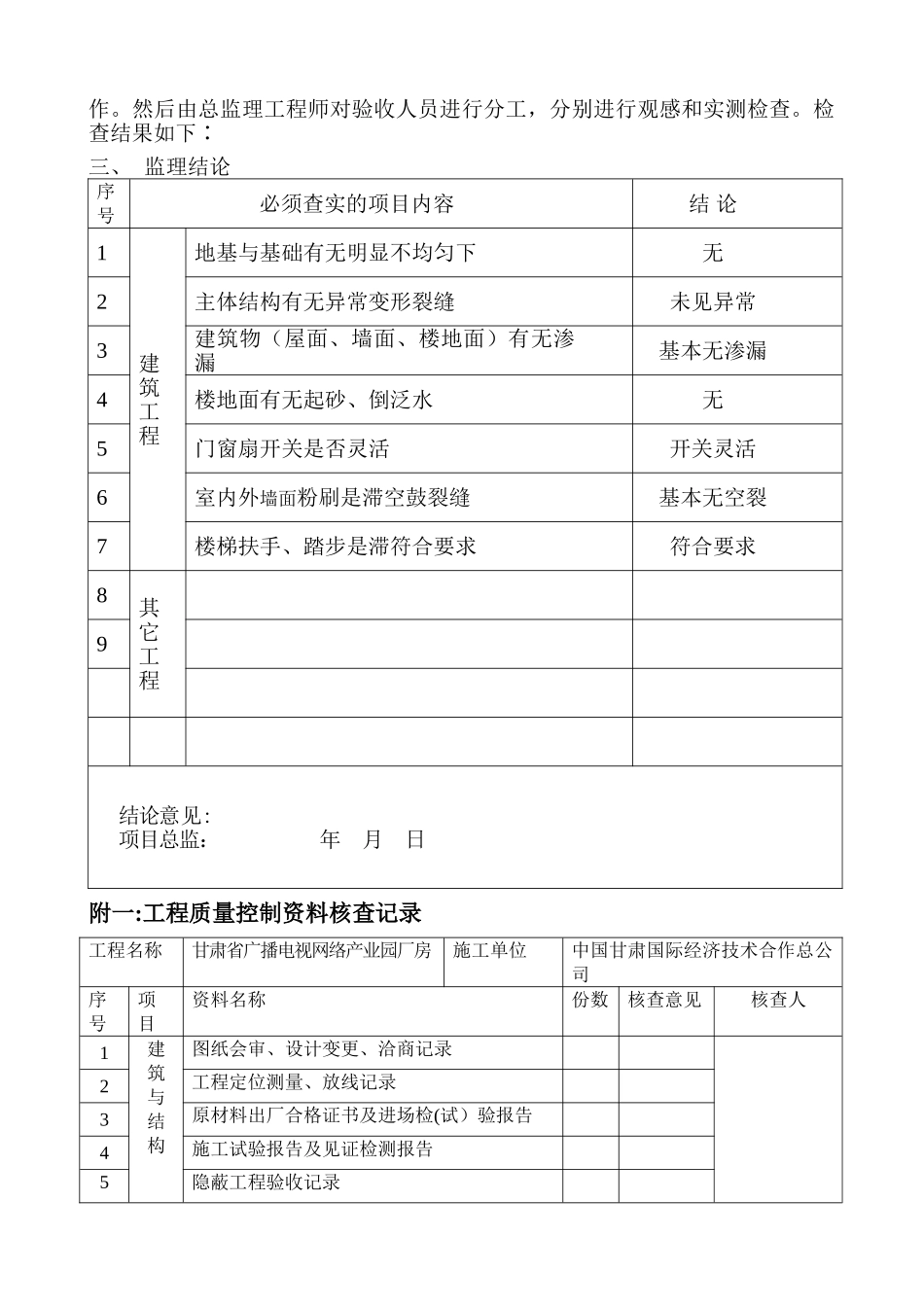 工程监理预验收报告_第3页