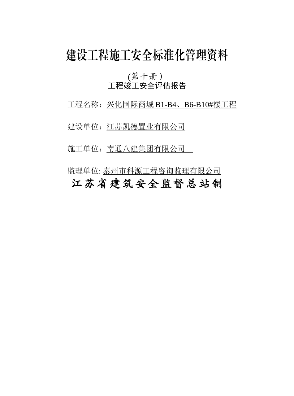 工程竣工安全评估报告_第1页