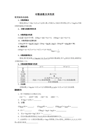2025年对数函数及其性质知识点总结讲义