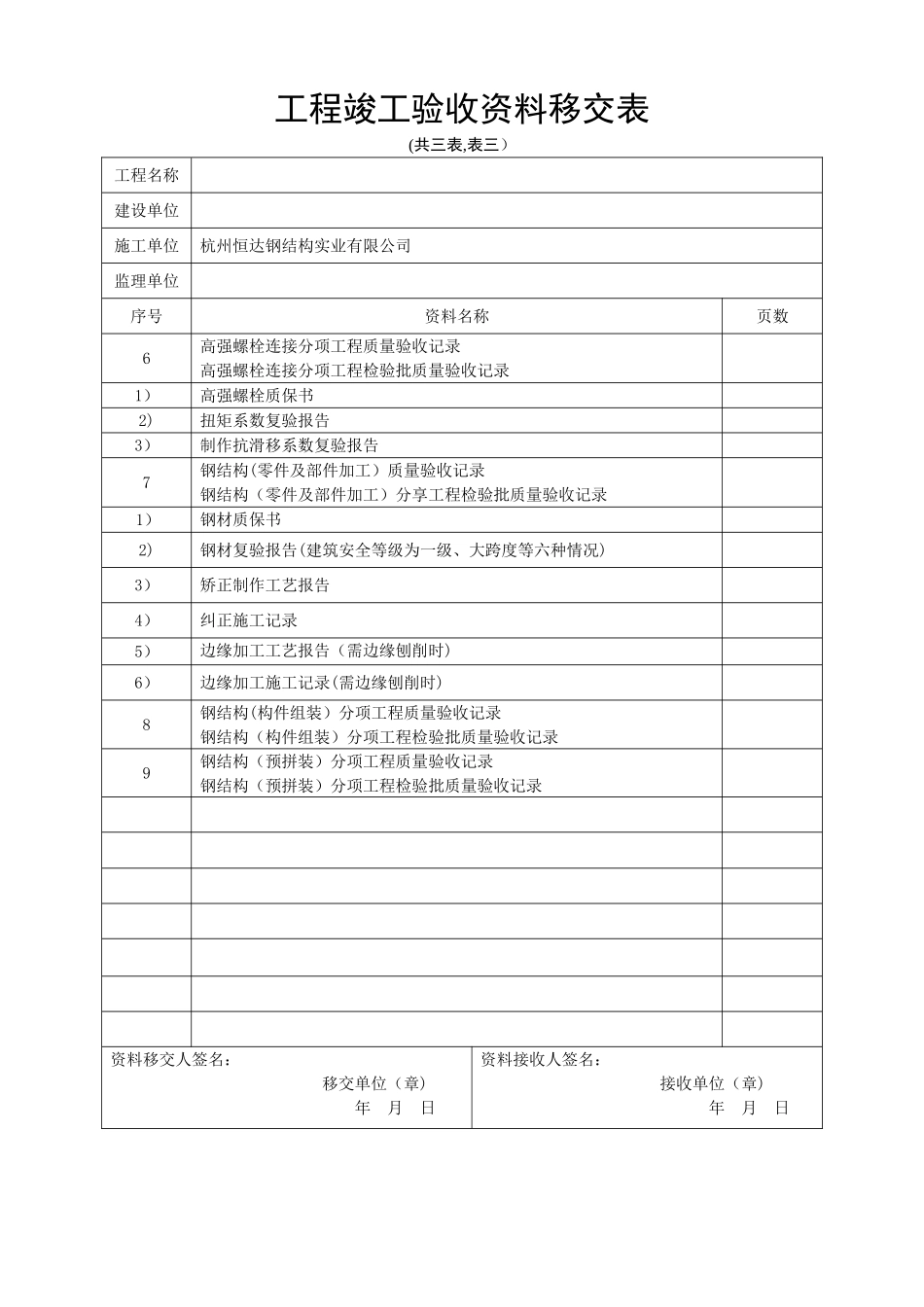 工程竣工验收资料移交表_第3页