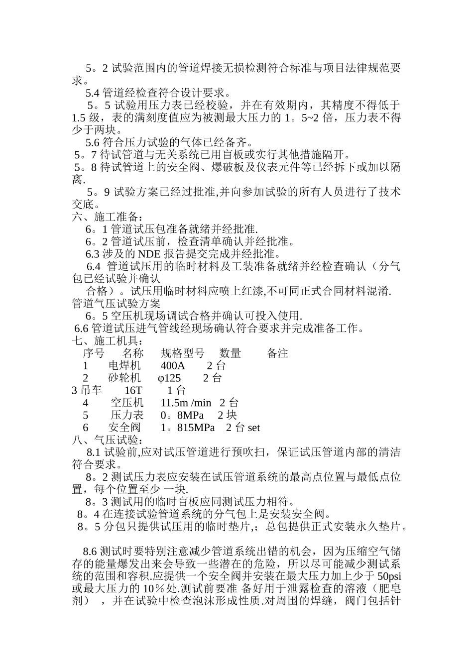 工程管道气压试验打压专项方案_第2页
