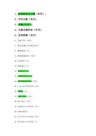 工程类核心期刊整理