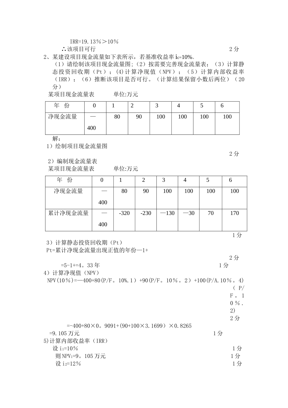 工程经济学计算题及答案_第2页