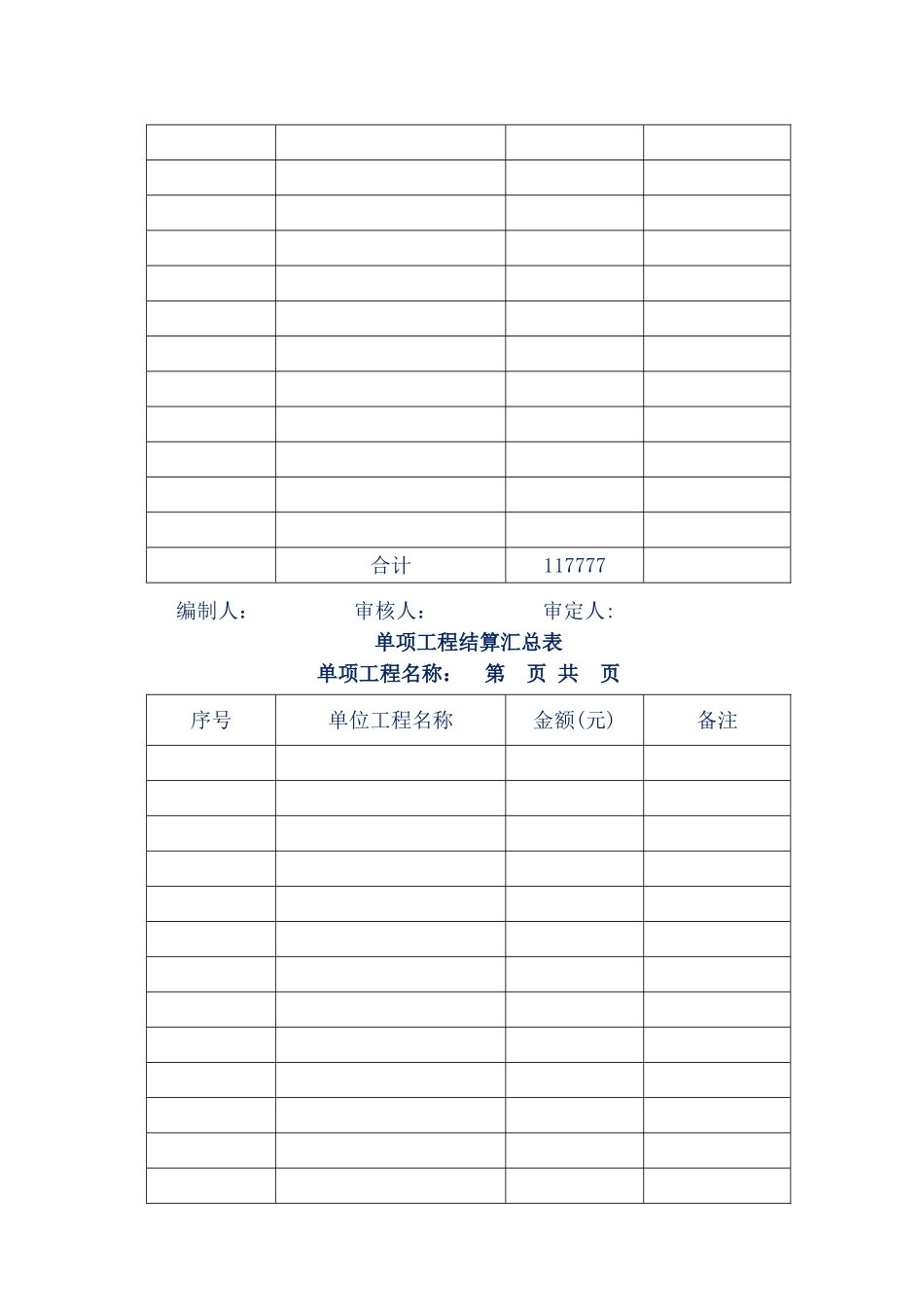 工程结算书范本05325_第2页
