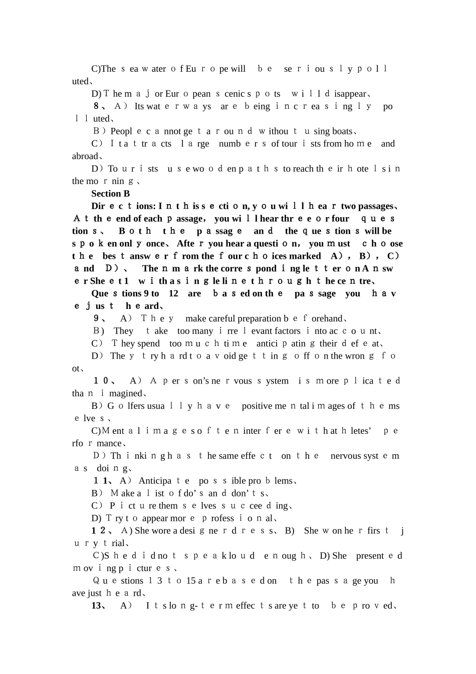 2025年6月英语六级第二套及答案解析_第2页
