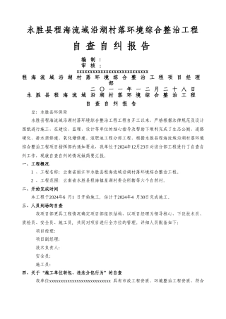 工程自查自纠报告0