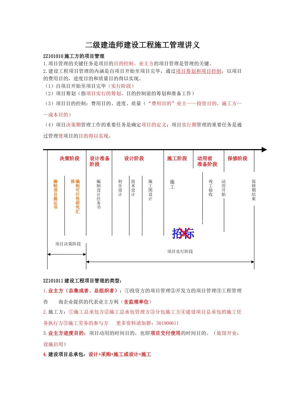 2025年二级建造师《施工管理》新版重点笔记_第1页