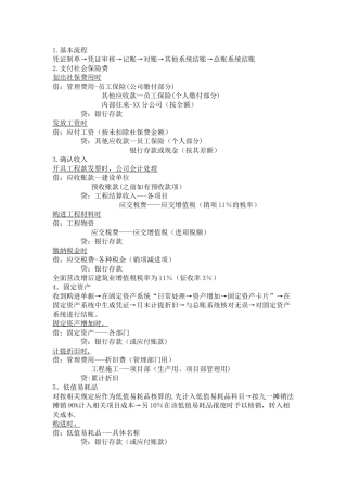 工程行业会计分录