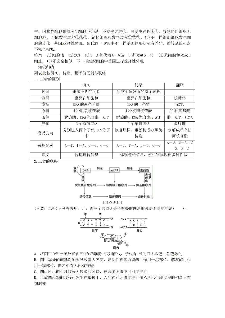 2025年高考生物总复习考点2聚焦基因的表达转录和翻译5年14考新人教版_第3页