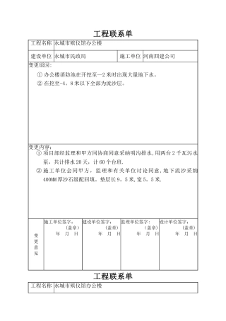 工程设计变更联系单