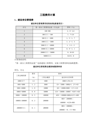 工程费用计算